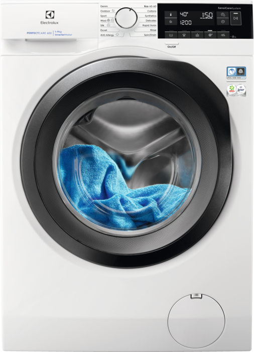 ELECTROLUX EW6F349BS PerfectCare elöltöltős mosógép, 9 kg, 1400 f/p., ökoinverter motor, TimeManager