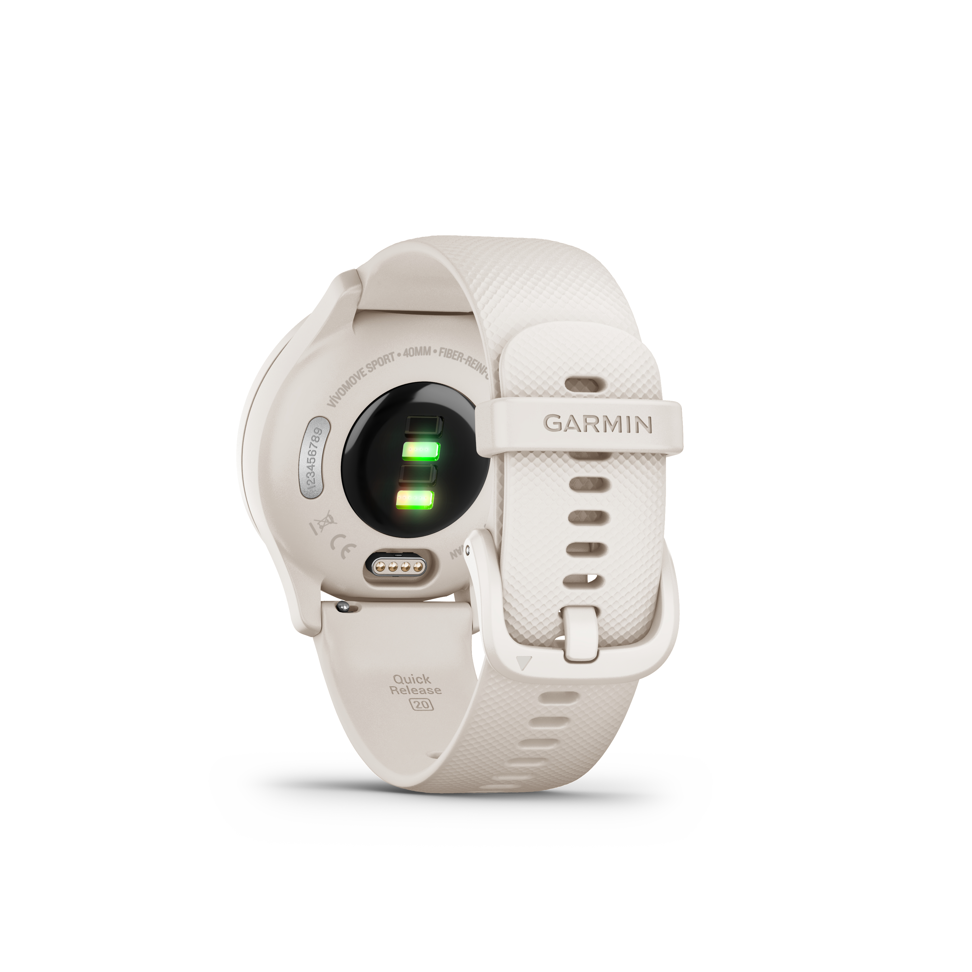 GARMIN Faserverstärktes Polymer Smartwatch mm, Elfenbein/Perlgold 125-190 Garmin Silikon, Vivomove
