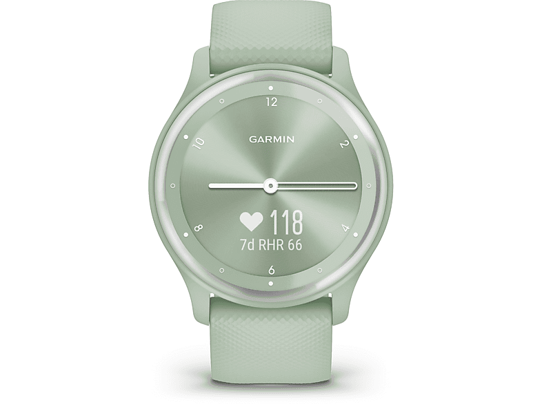 GARMIN Garmin Vivomove Smartwatch Faserverstärktes Polymer Silikon, 125-190 mm, Mint/Silber