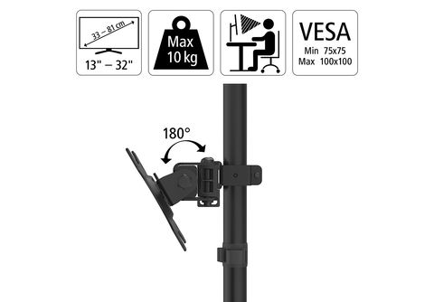 Monitorhalter VESA 75/100 Schwarz