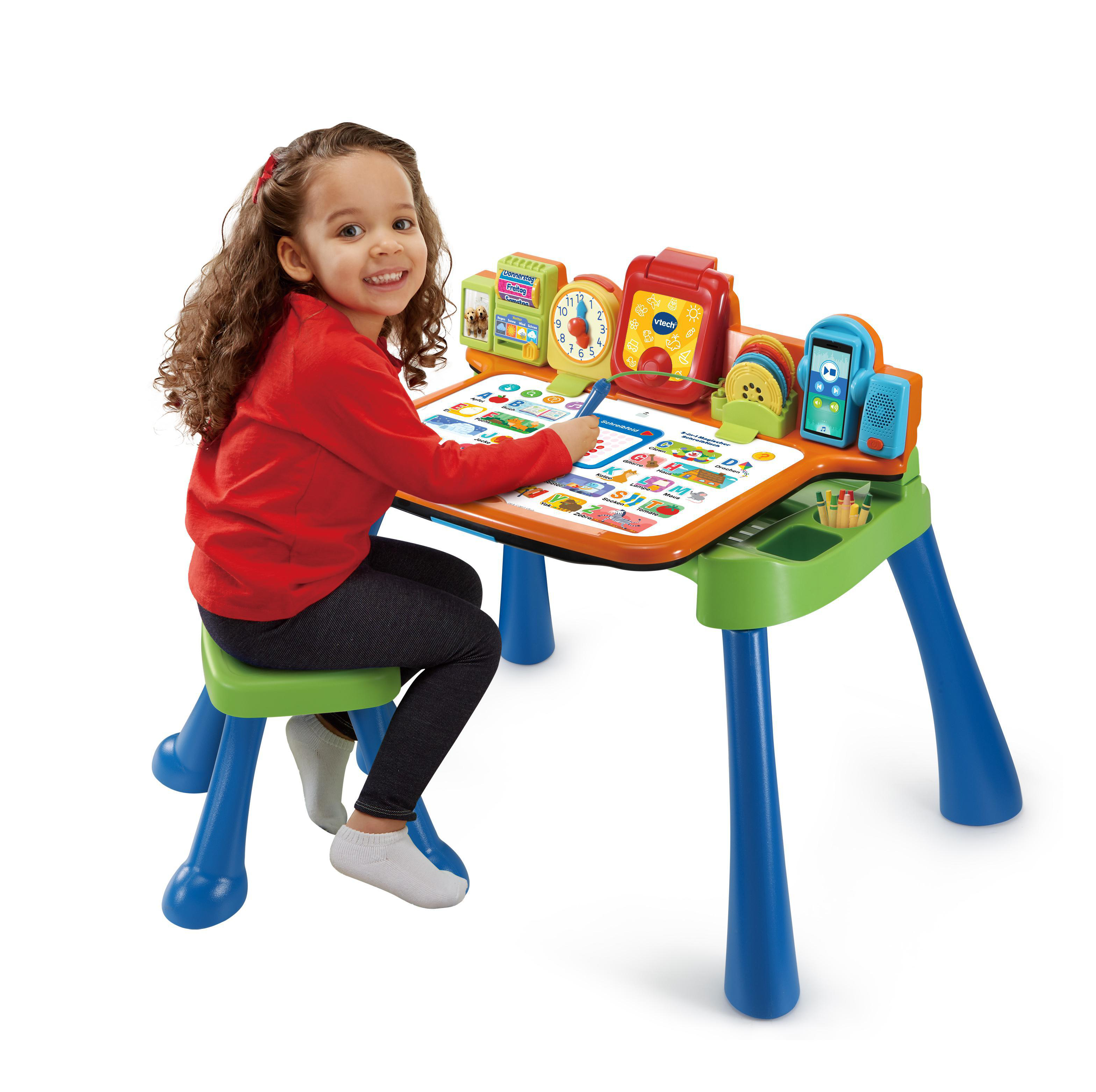 VTECH Spielzeugtisch, Mehrfarbig 5-in-1 Schreibtisch Magischer