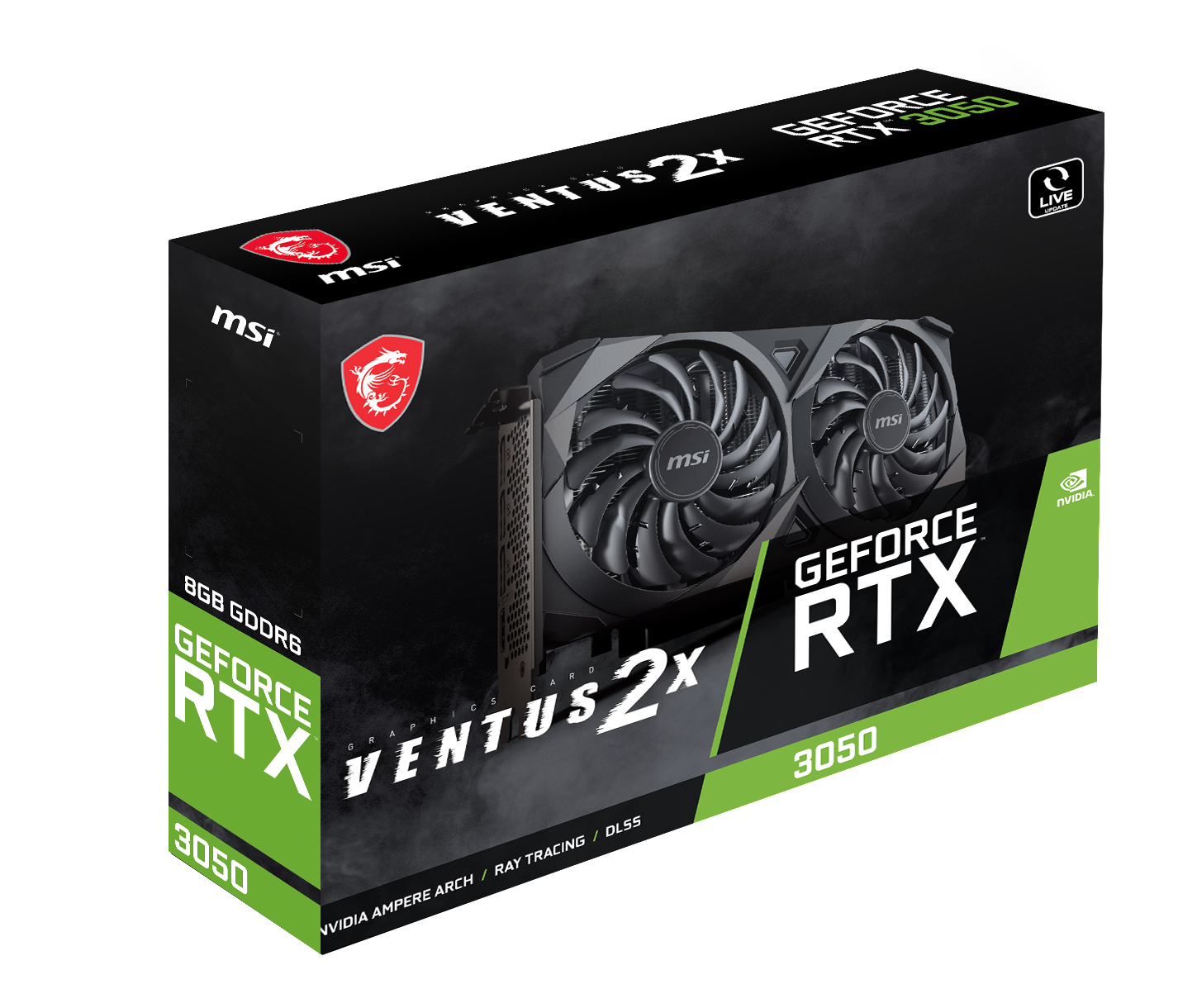 MSI GeForce RTX 3050 Ventux 2X 8 GB (V397-435R) (NVIDIA, Grafikkarte)