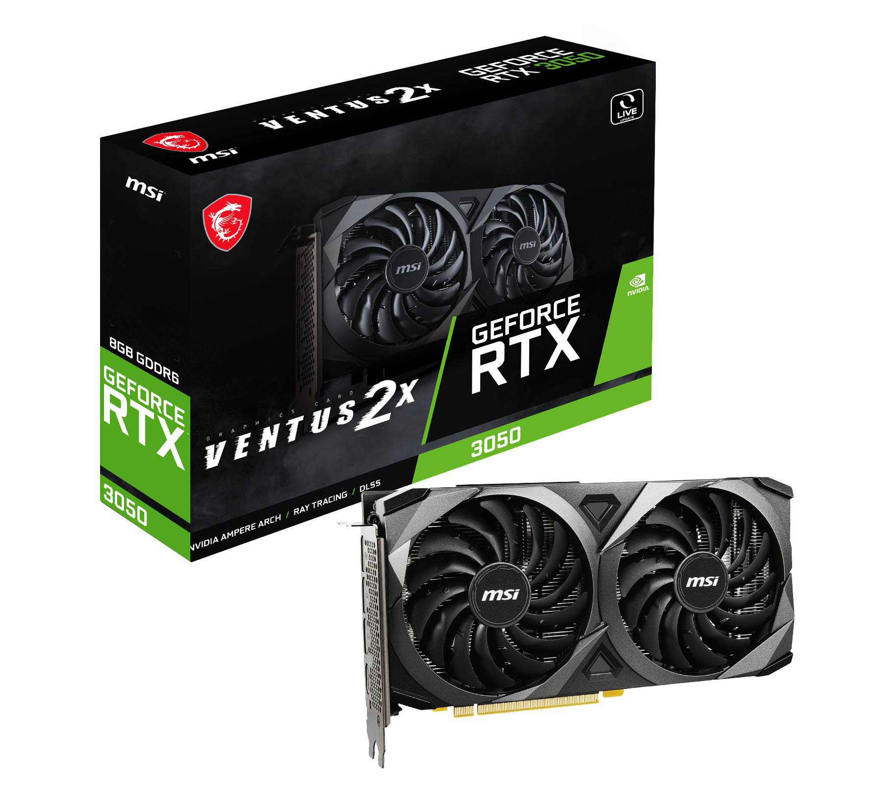 MSI GeForce RTX 3050 Ventux 2X 8 GB (V397-435R) (NVIDIA, Grafikkarte)