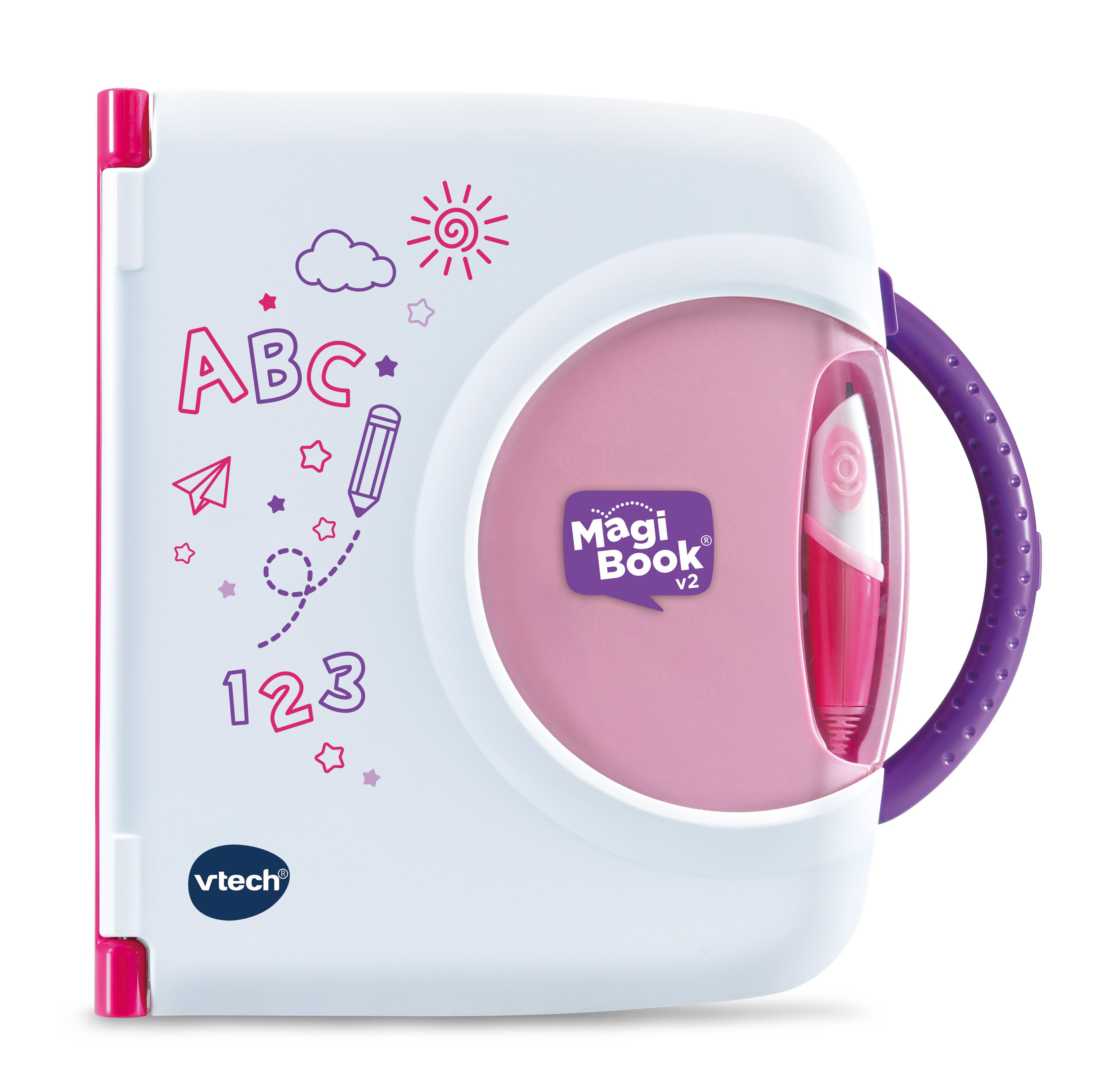 VTECH MagiBook v2 pink inkl. 2 Lernbüchern Interaktives Lernbuchsystem, Mehrfarbig