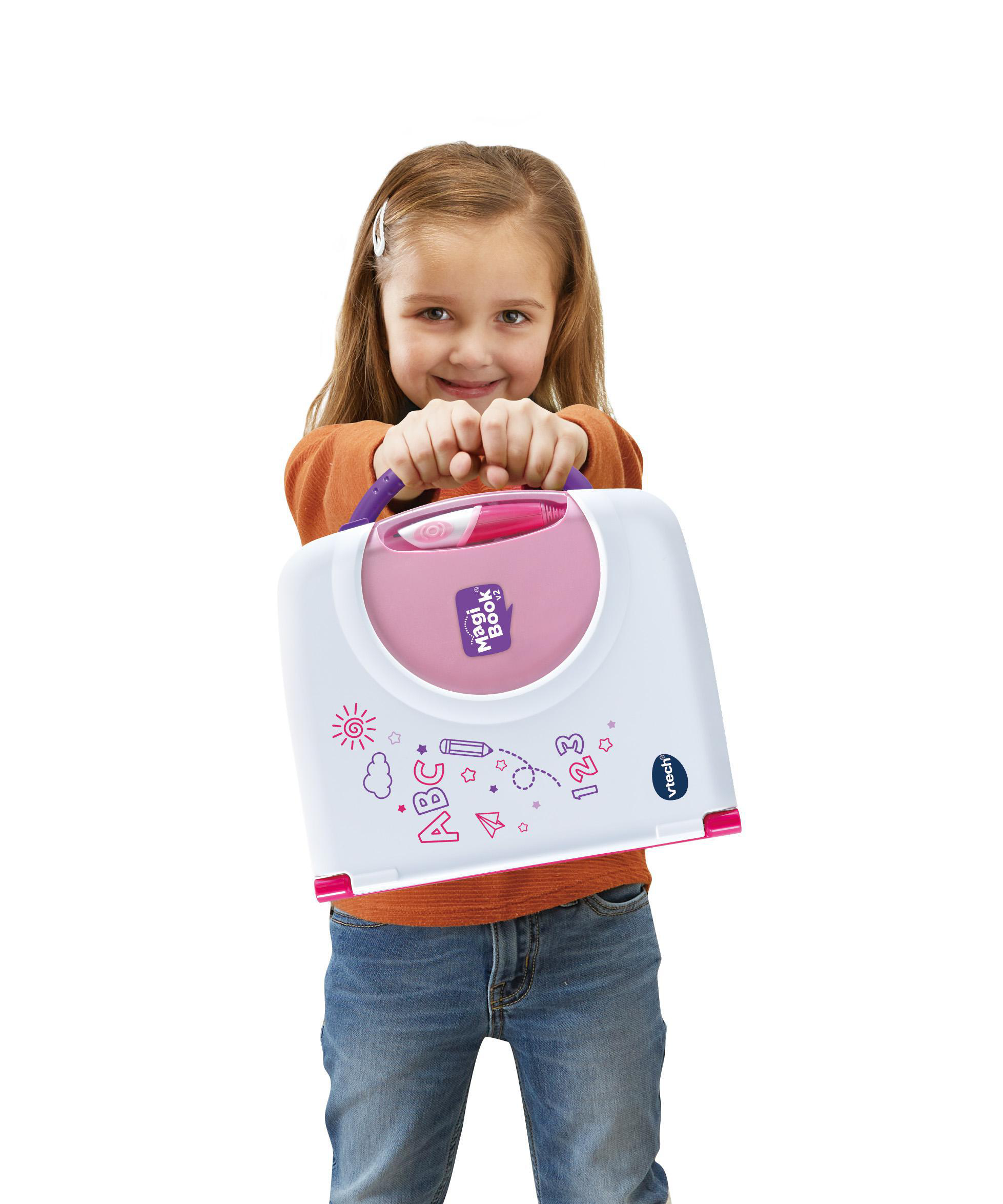 VTECH MagiBook v2 pink inkl. 2 Lernbüchern Interaktives Lernbuchsystem, Mehrfarbig