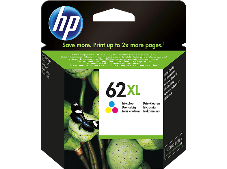 HP C2P07AE 62XL TRICOLOR - Tintenpatrone (Cyan, Magenta, Yellow)
