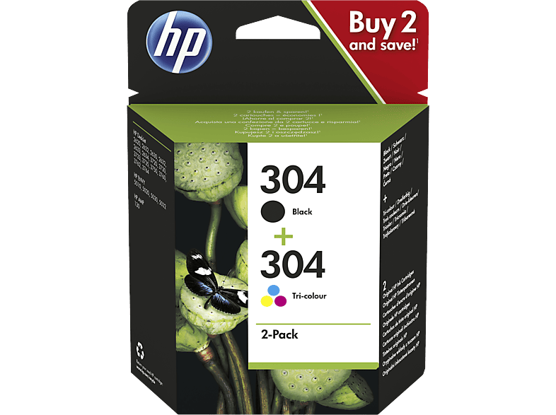 HP 304 Combopack Tintenpatrone Schwarz/Gelb/Cyan/Magenta (3JB05AE)