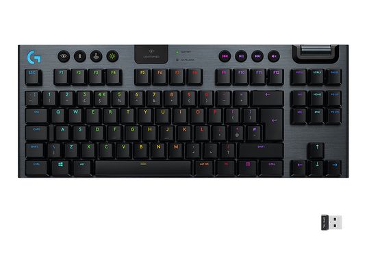 LOGITECH G915 TKL - Gaming-Tastatur, Kabellos, Mechanisch, Schwarz/Grau