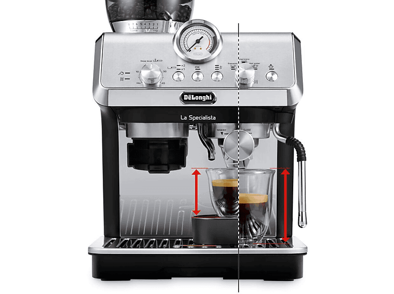 De'Longhi EC9155.MB La Specialista Arte Espressomaschine (Edelstahl/Schwarz, Kegelmahlwerk, 1300 Watt, 15 bar) — Foto 2 von 5