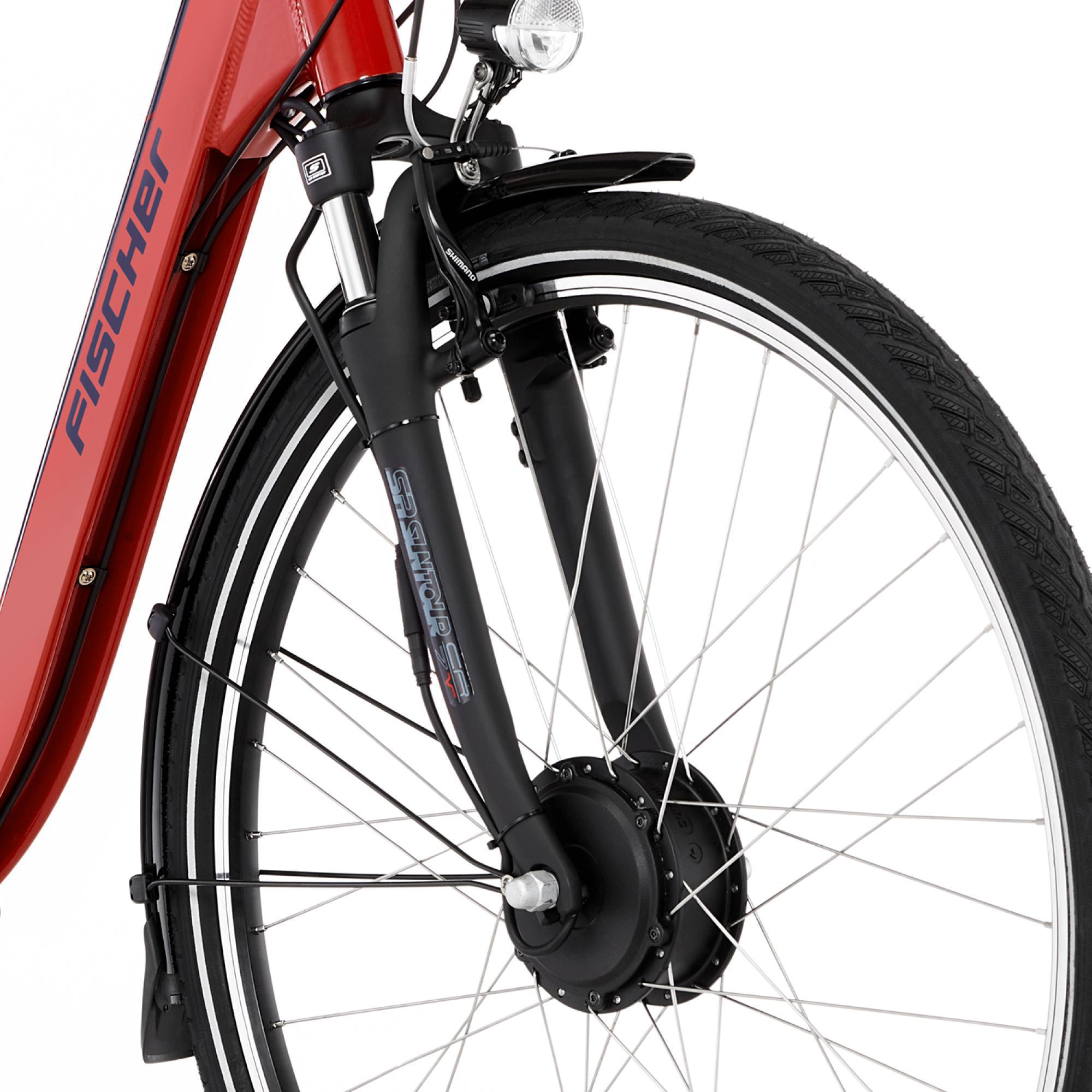 FISCHER CITA 1.0 Citybike (Laufradgröße: 28 Zoll, Damen-Rad, 317 Wh, Rot glänzend)