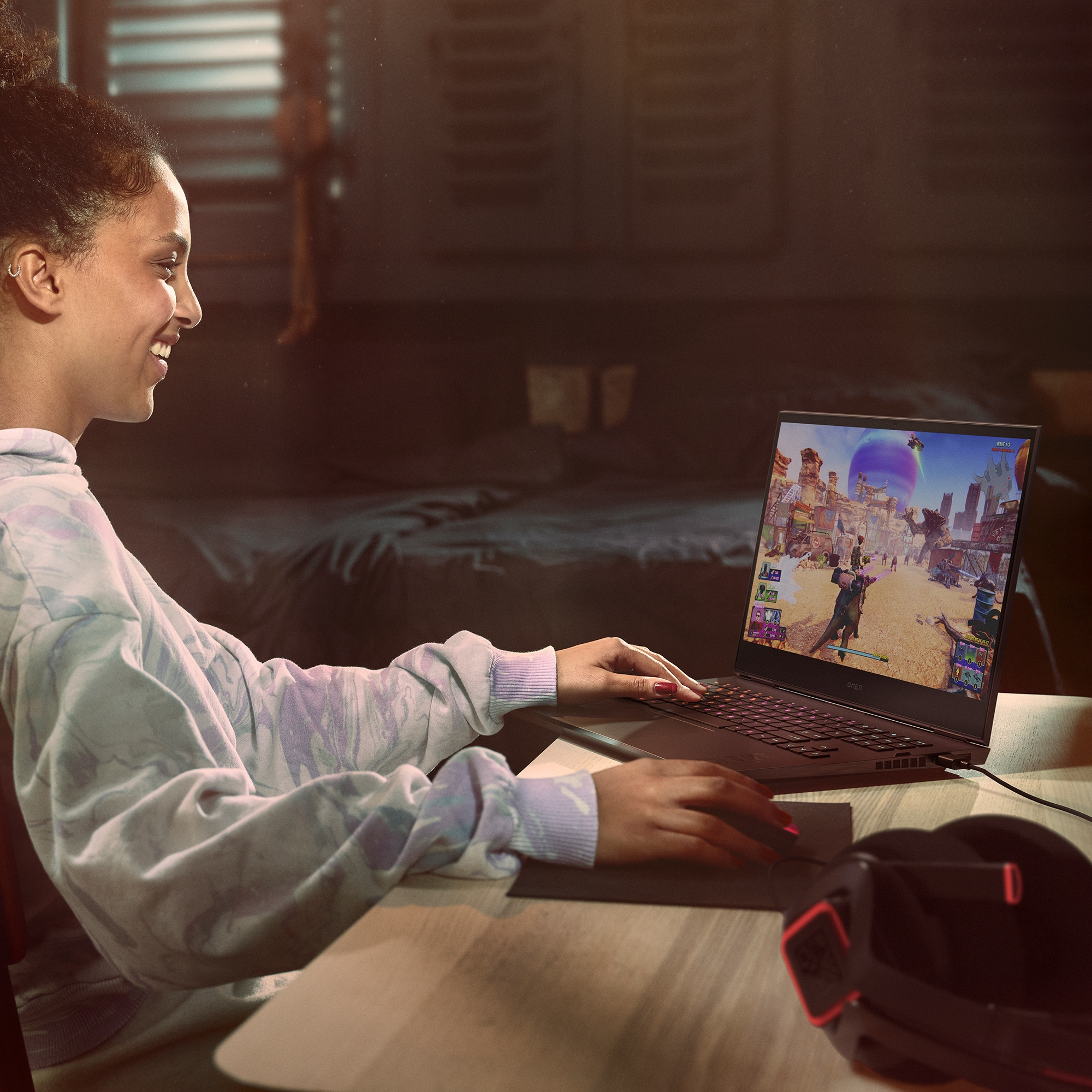 Portátil gaming - HP 16-c0032ns, 16.1" FHD, AMD Ryzen™7 5800H, 16GB RAM, 512GB SSD, Radeon™ RX 6600M, Sin sistema operativo, Mica plata