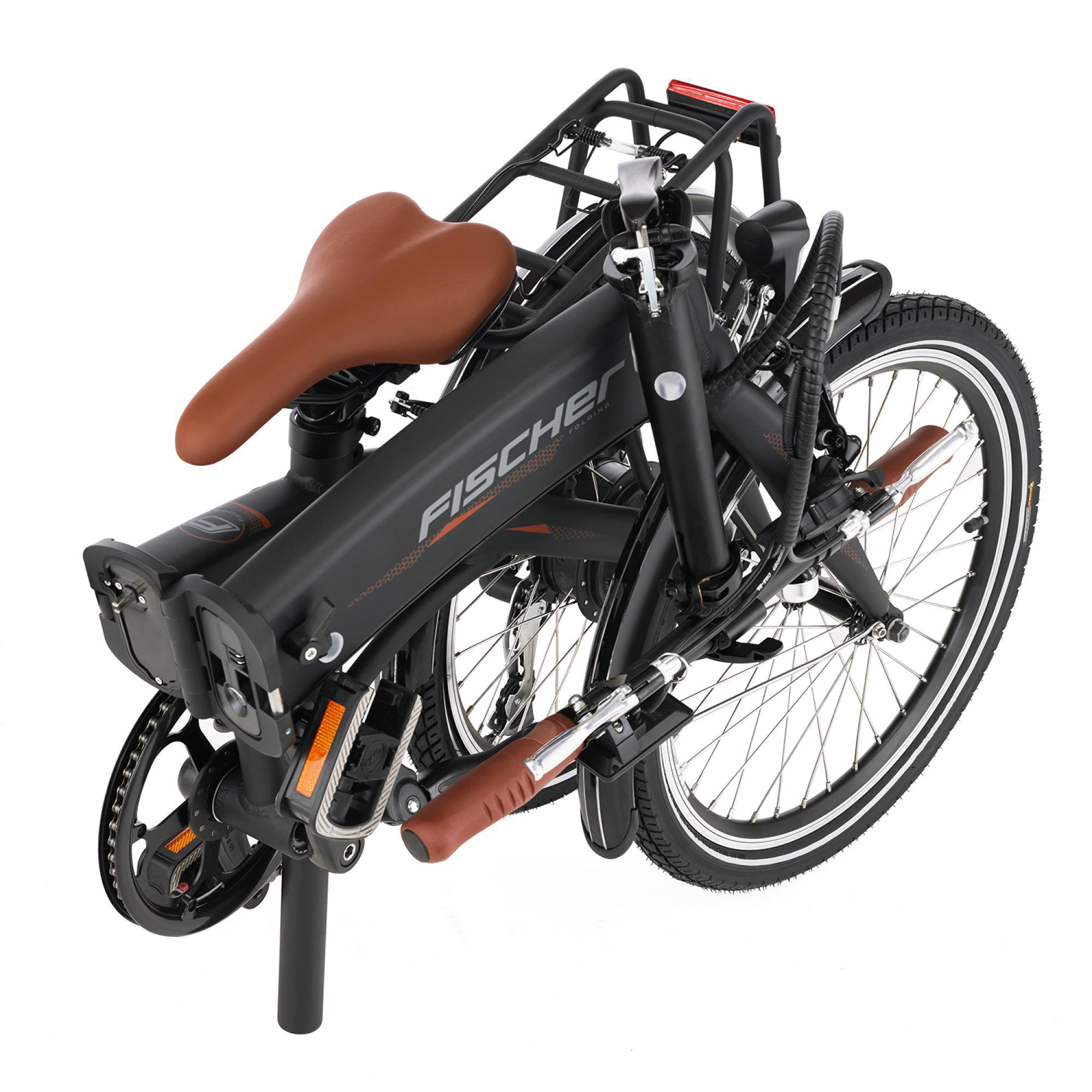 FISCHER FR18 Kompakt-/Faltrad (Laufradgröße: 20 Zoll, Unisex-Rad, 317 Wh, Schwarz Matt)