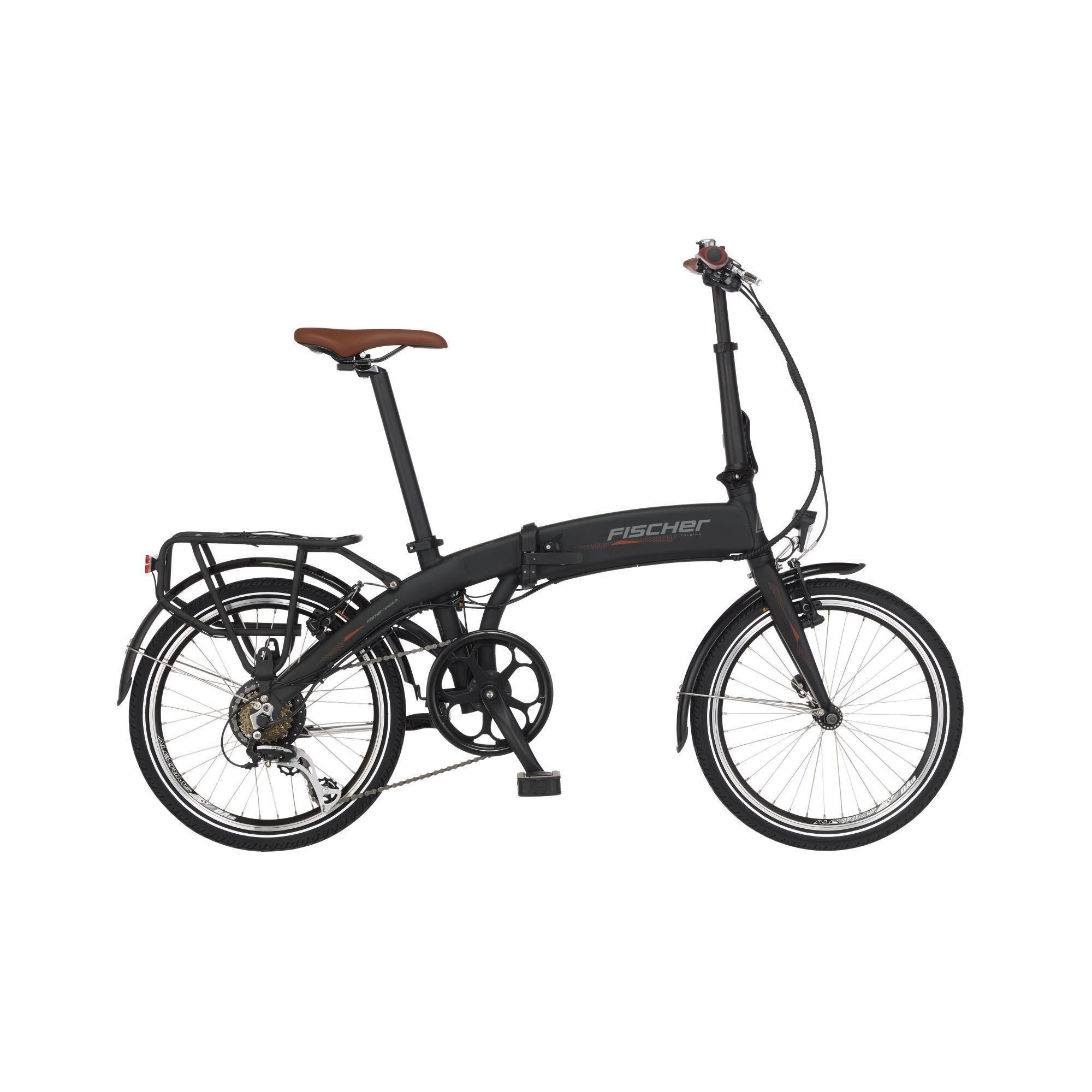 FISCHER FR18 Kompakt-/Faltrad (Laufradgröße: 20 Zoll, Unisex-Rad, 317 Wh, Schwarz Matt)