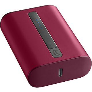 Powerbank - CellularLine Thunder, Universal, 10000 mAh, 2 entradas USB-C, Rojo