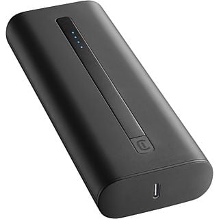 Powerbank - CellularLine Thunder, Universal, 20000 mAh, 2 entradas USB-C, Negro