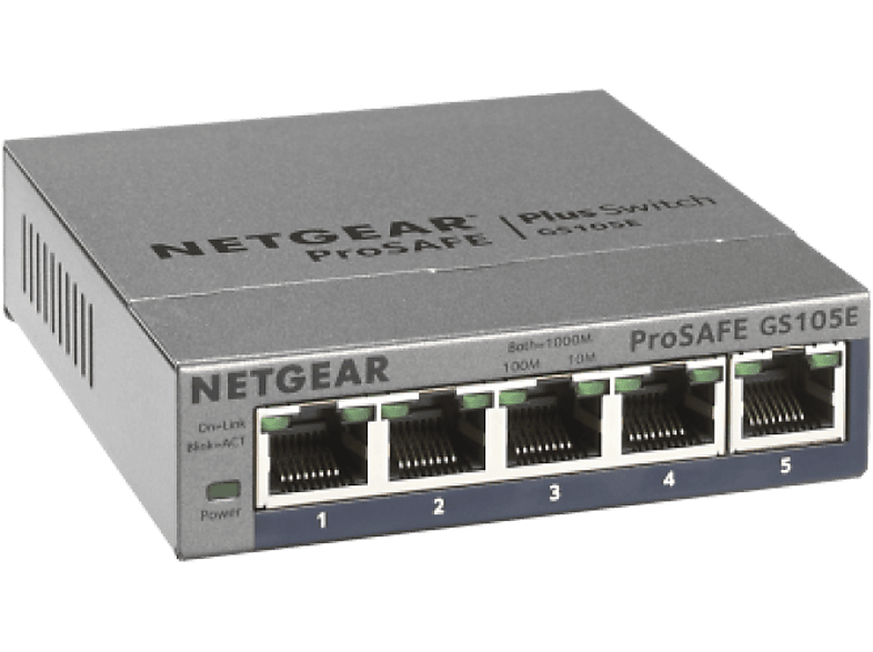 Netgear Switch 5-port Gigabit Prosafe Plus Grijs (gs105e-200pes)