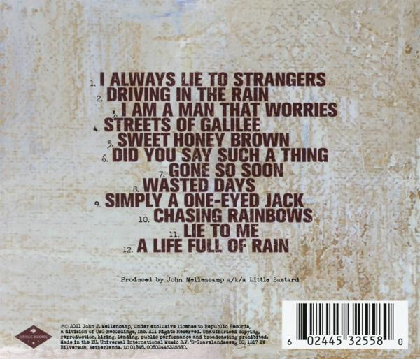 CD-Cover mit Songtiteln, darunter 'I Always Lie To Strangers'.