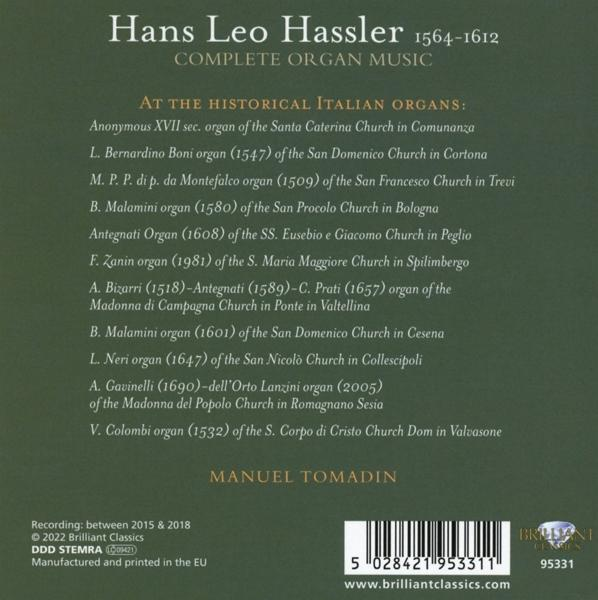 Manuel Tomadin - Hassler:Complete Organ Music  - (CD)
