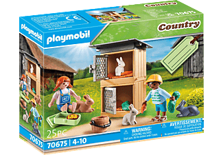 PLAYMOBIL 70675 Geschenkset "Kaninchenfütterung" Spielset, Mehrfarbig