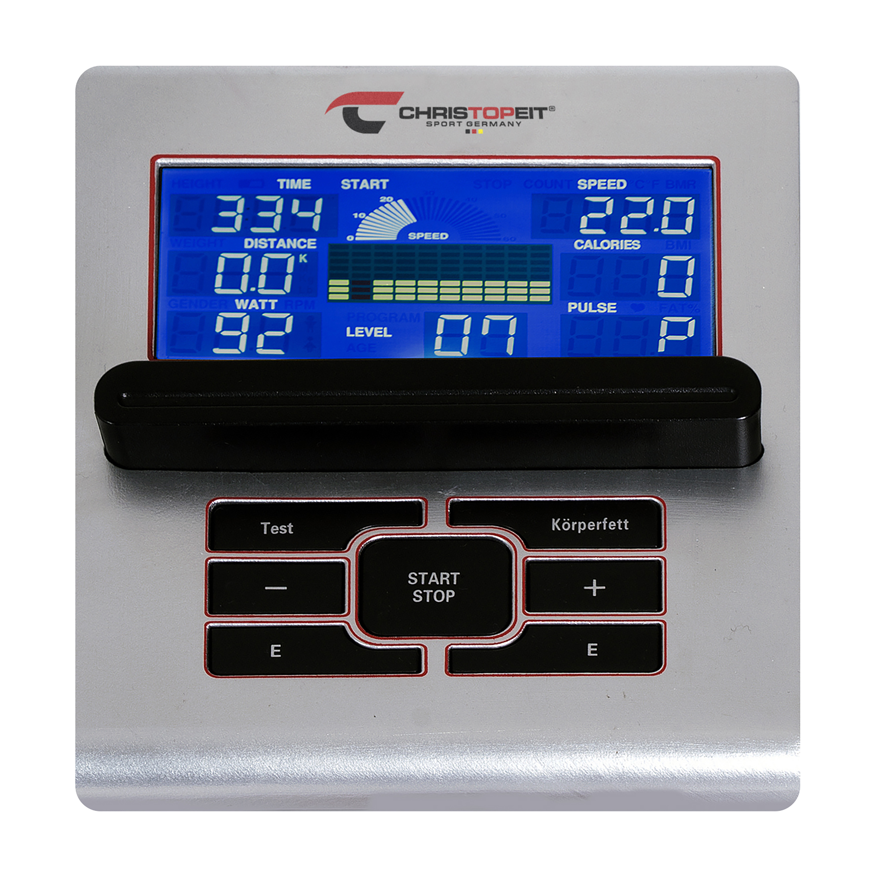 CHRISTOPEIT ET 6 silber Ergometer, Silber/Rot
