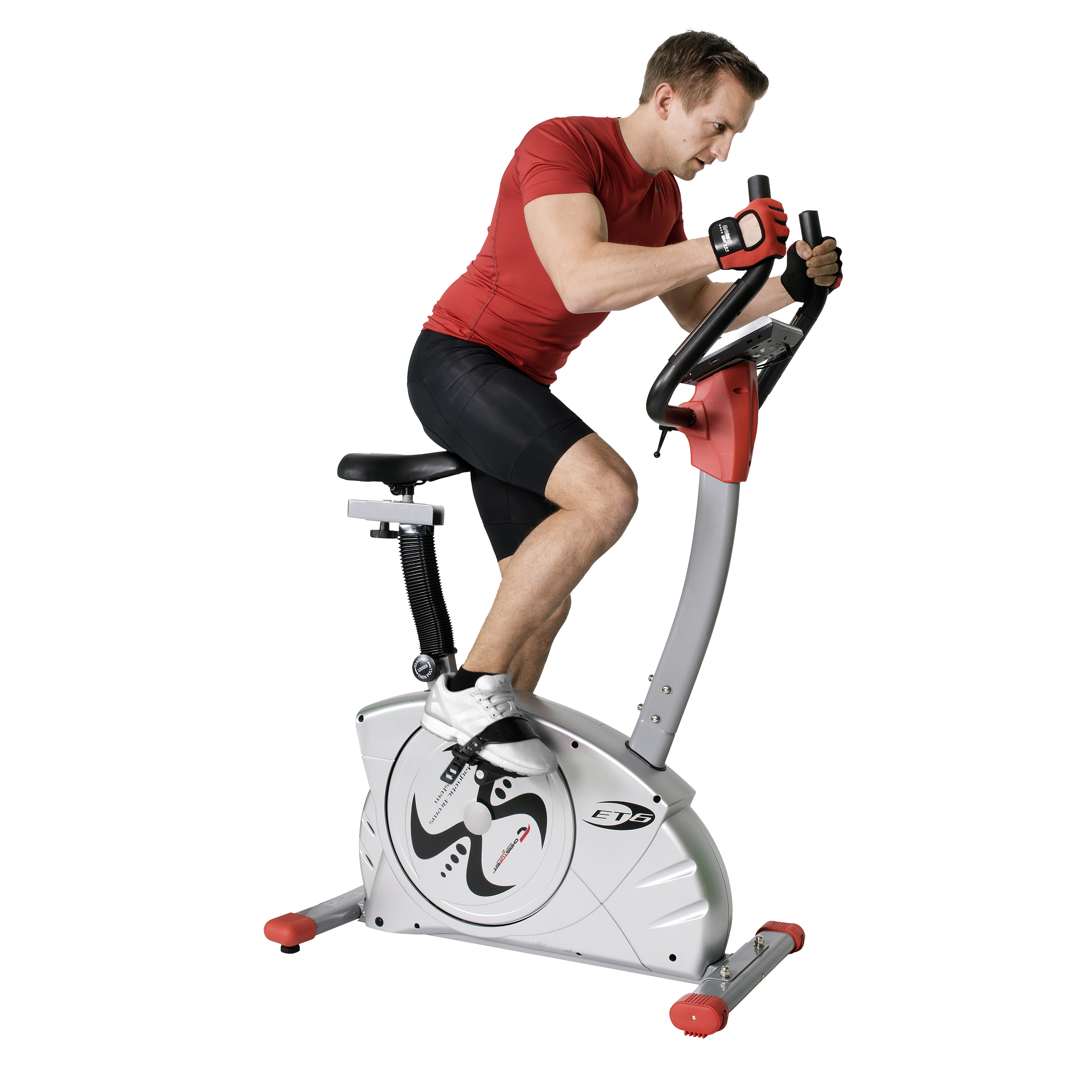 CHRISTOPEIT ET 6 silber Ergometer, Silber/Rot