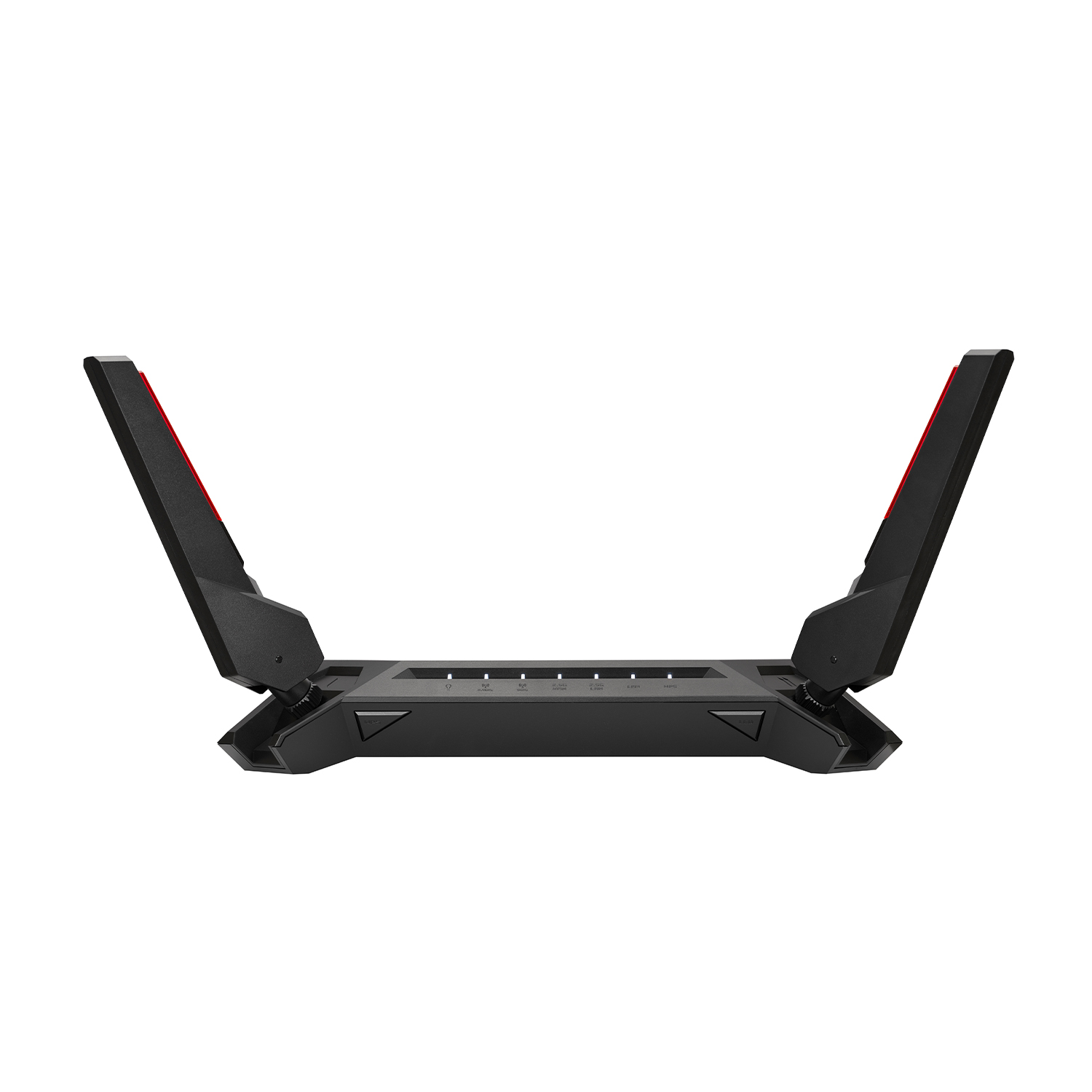Un router nero con antenne estese. Ha diverse porte.