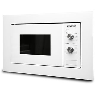 Microondas - Infiniton IMW-WHITE1720, Con grill, Encastrable, 20 L, 800W, Defrost, Display LED, Blanco
