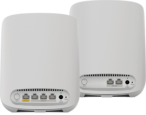 NETGEAR Système Multiroom Orbi Dual-Band WiFi 6 Mesh router AX1800 + 1 satellite (RBK352-100EUS)