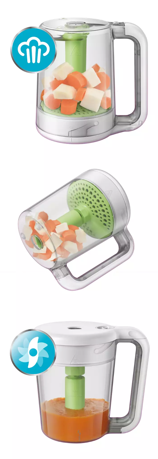 PHILIPS AVENT SCF870/20 Avent Kombinált Pároló és Turmixgép, 400 W, fehér