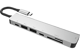 DAYTONA Fix FC08 7 in 1 Type-C to PD HDMI SD TF USB Kablolu Adaptör Çevirici Gri