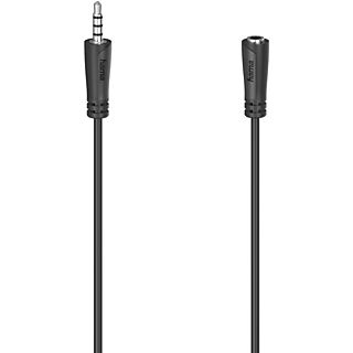 Cable audio - Hama Headset Extension, Jack 3.5 mm, 4 pin, Negro