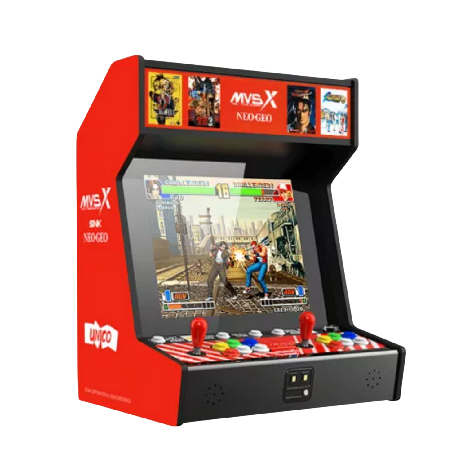 Consola - NeoGeo MVSX Arcade, Retro, 50 Juegos incluidos, Resolución 720p, Negro/Rojo
