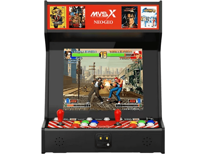Consola - NeoGeo MVSX Arcade, Retro, 50 Juegos incluidos, Resolución 720p, Negro/Rojo