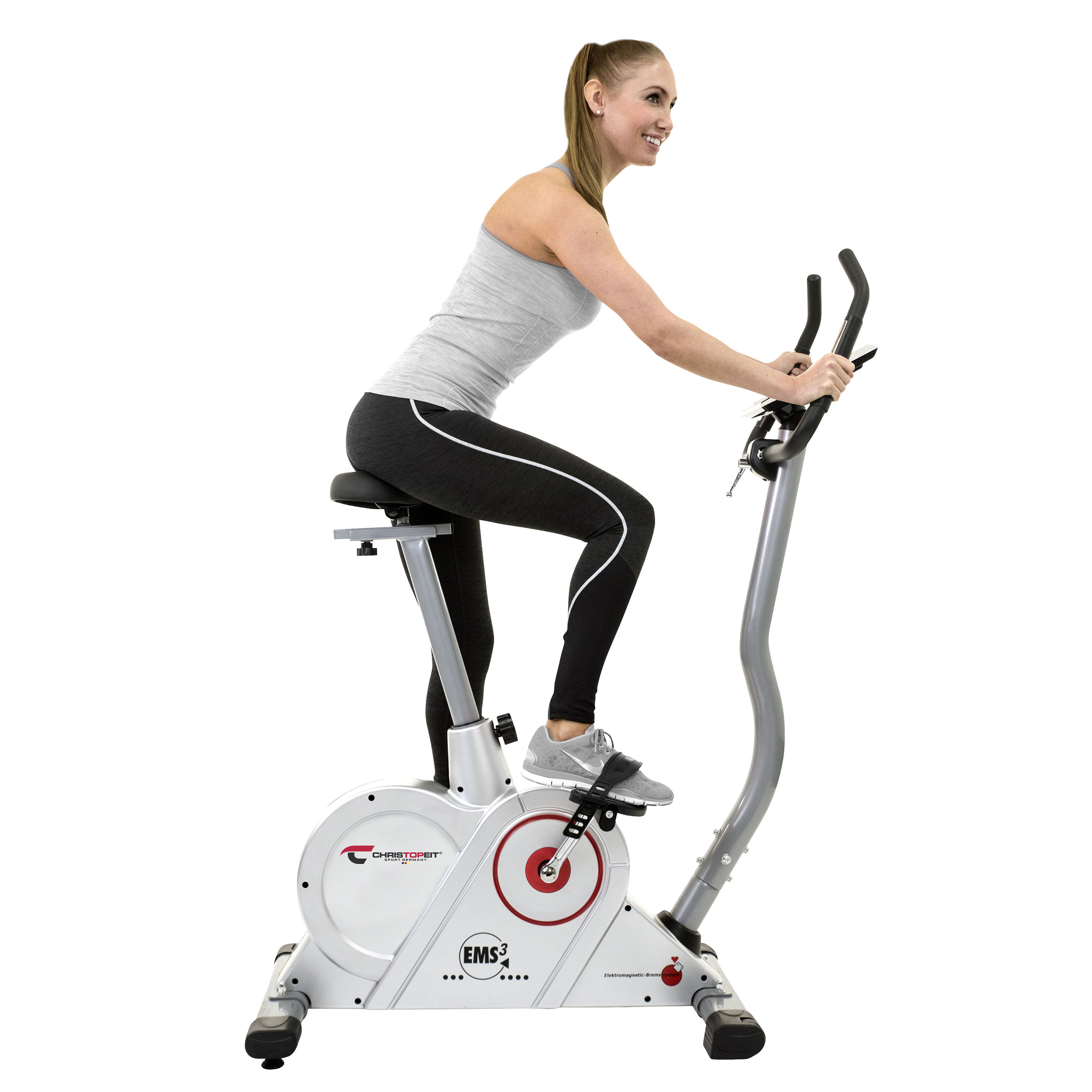 CHRISTOPEIT EMS 3 Heimtrainer Ergometer, Silber/Schwarz