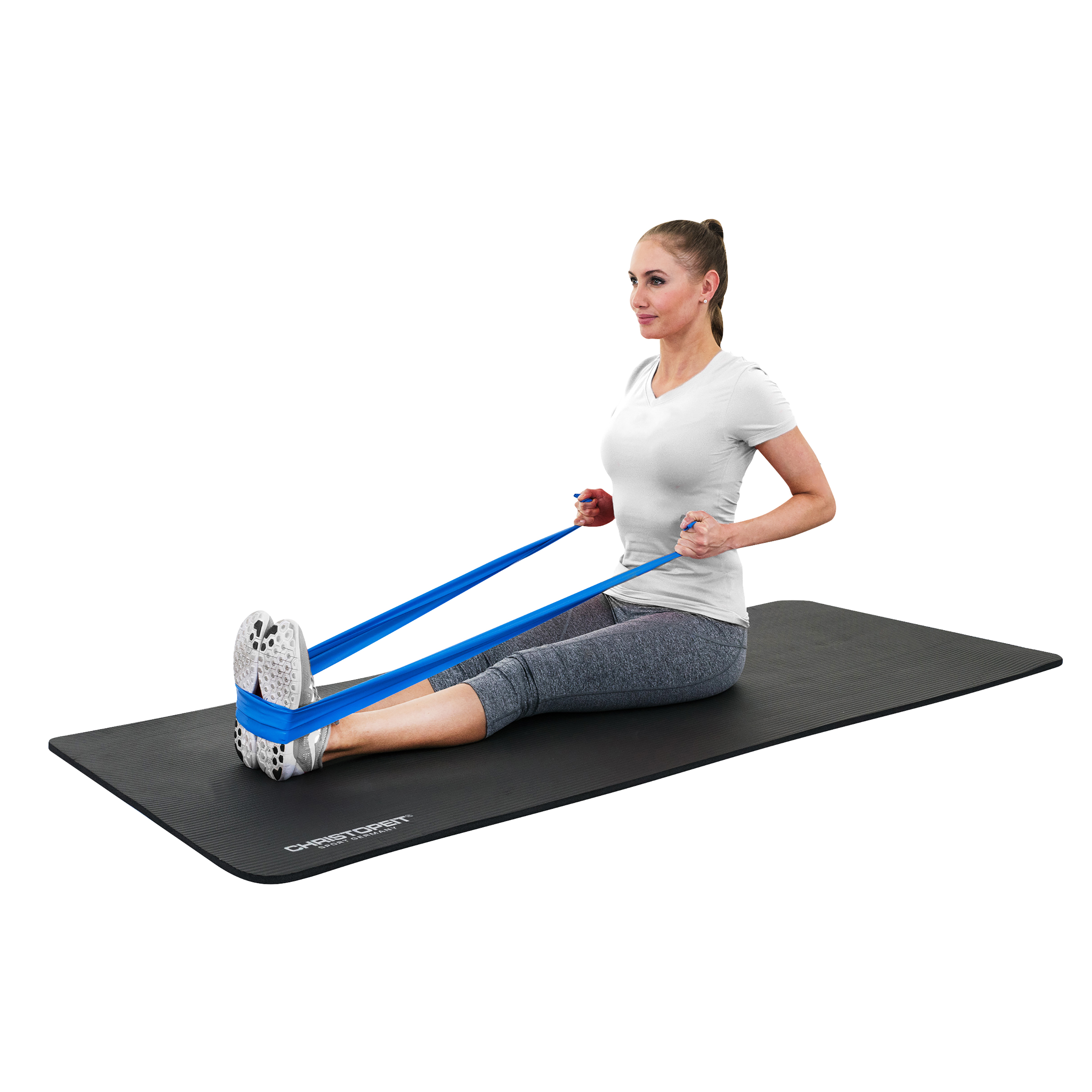 CHRISTOPEIT 3er-Set Gymnastikbänder, Schwarz/Blau/Rot