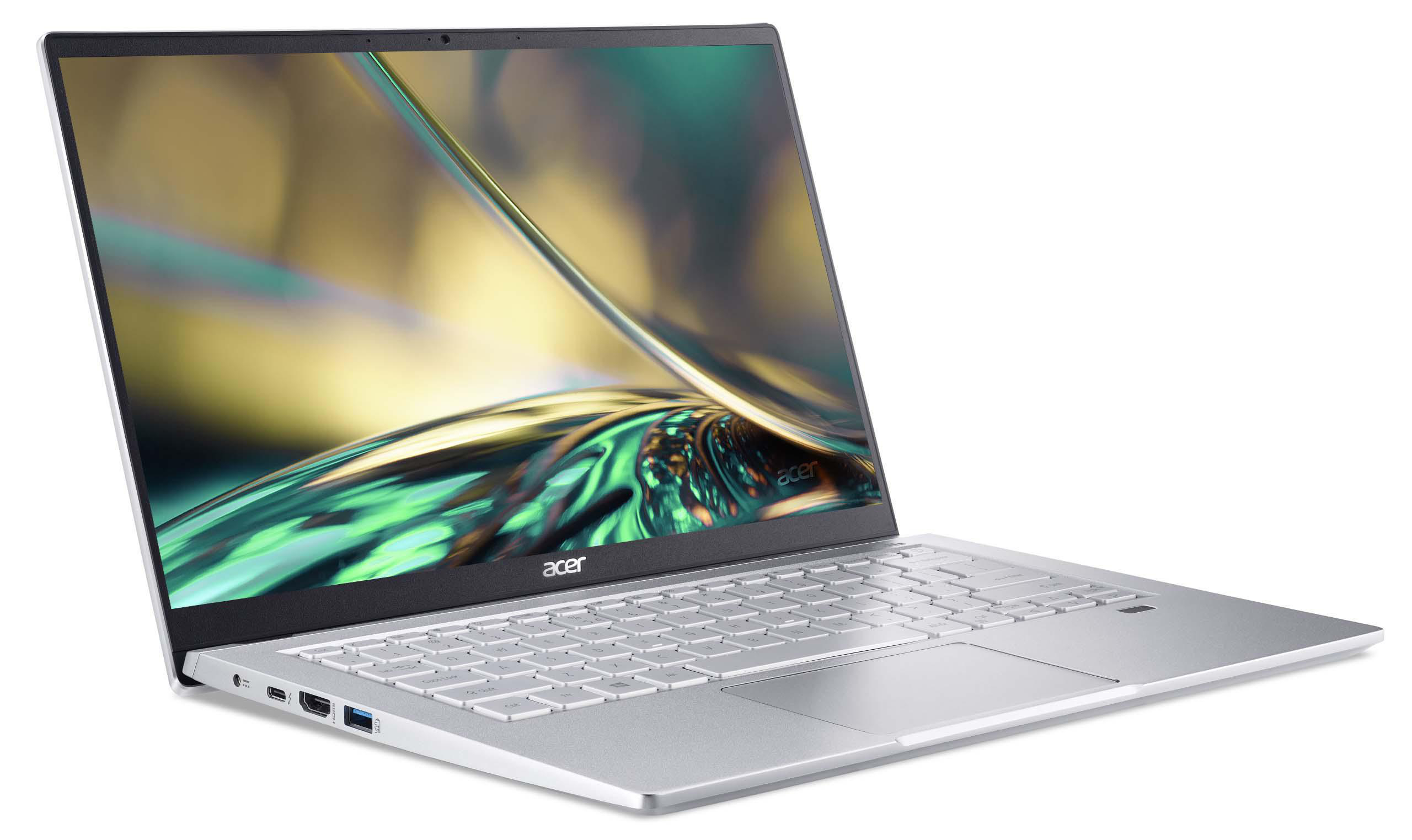 ACER Swift 3 (SF314-511-54ZK) mit Tastaturbeleuchtung, EVO, Notebook mit 14 Zoll Display, Intel® Core™ i5 Prozessor, 16 GB RAM, 512 GB SSD, Intel Iris® Xe, Pure Silver