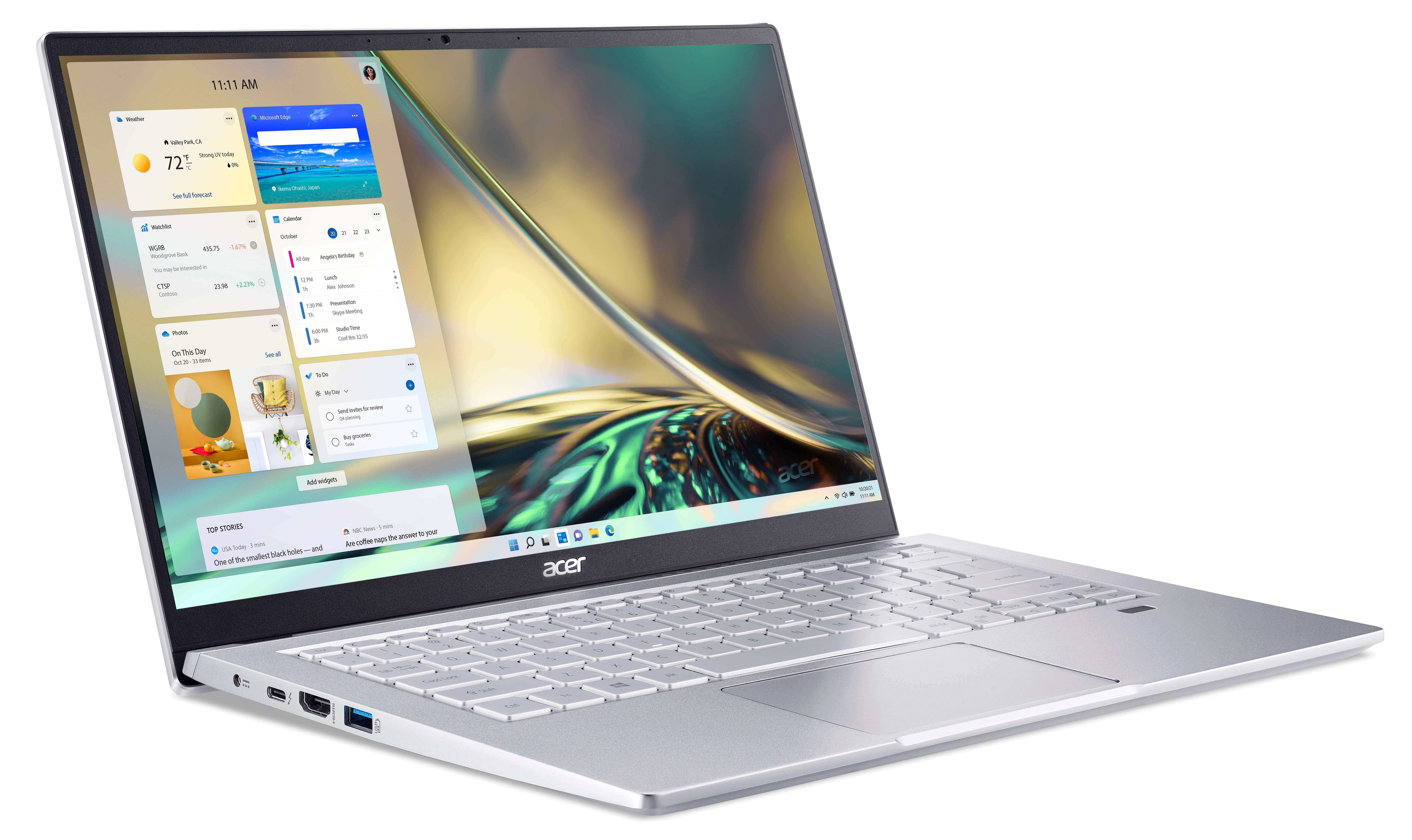 ACER Swift 3 (SF314-511-54ZK) mit Tastaturbeleuchtung, EVO, Notebook mit 14 Zoll Display, Intel® Core™ i5 Prozessor, 16 GB RAM, 512 GB SSD, Intel Iris® Xe, Pure Silver