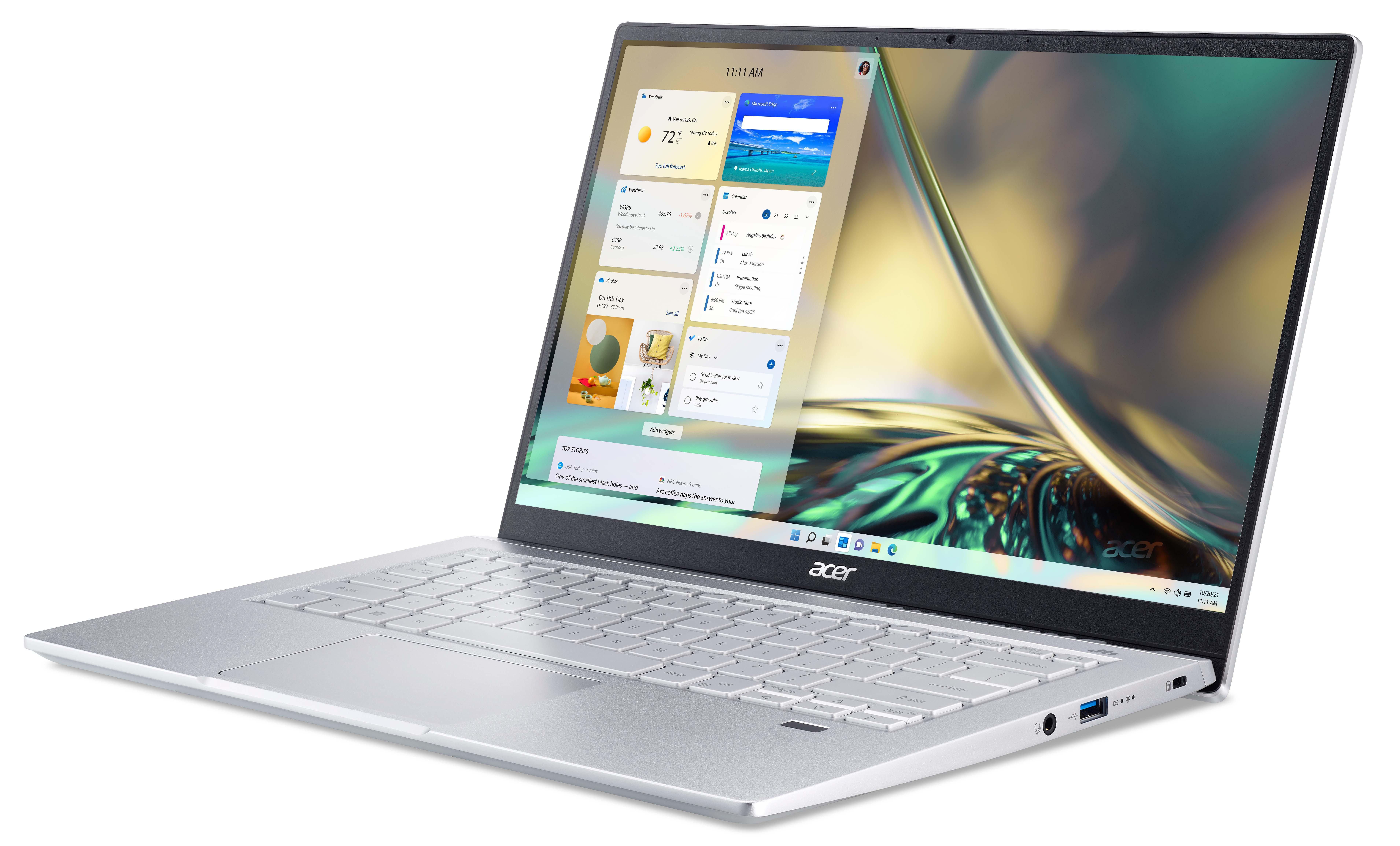 ACER Swift 3 (SF314-511-54ZK) mit Tastaturbeleuchtung, EVO, Notebook mit 14 Zoll Display, Intel® Core™ i5 Prozessor, 16 GB RAM, 512 GB SSD, Intel Iris® Xe, Pure Silver