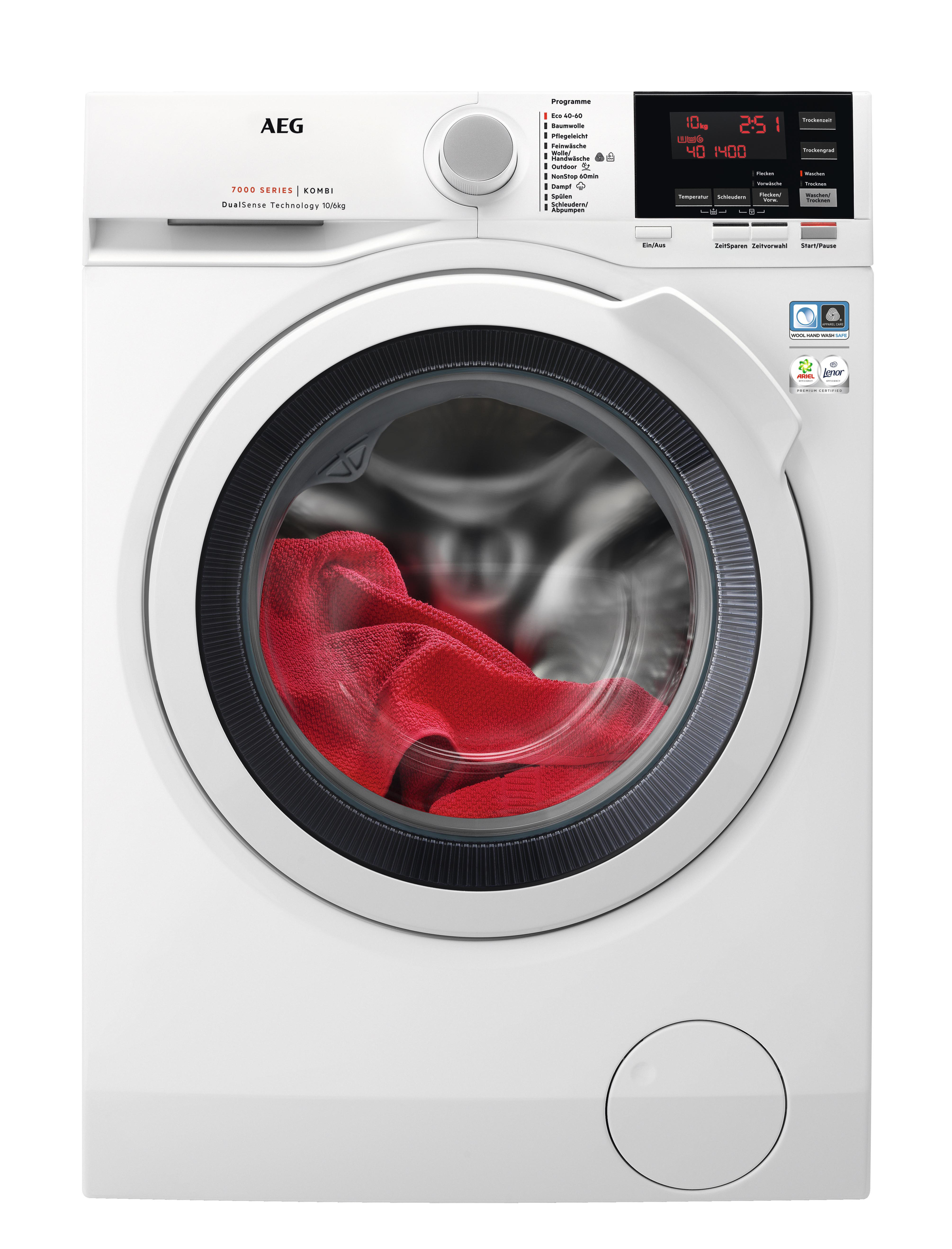 AEG L7WBF60605 Serie U/Min.) kg, / mit Waschtrockner 7000 Trommelsteuerung 6 kg DualSense 1551 (10