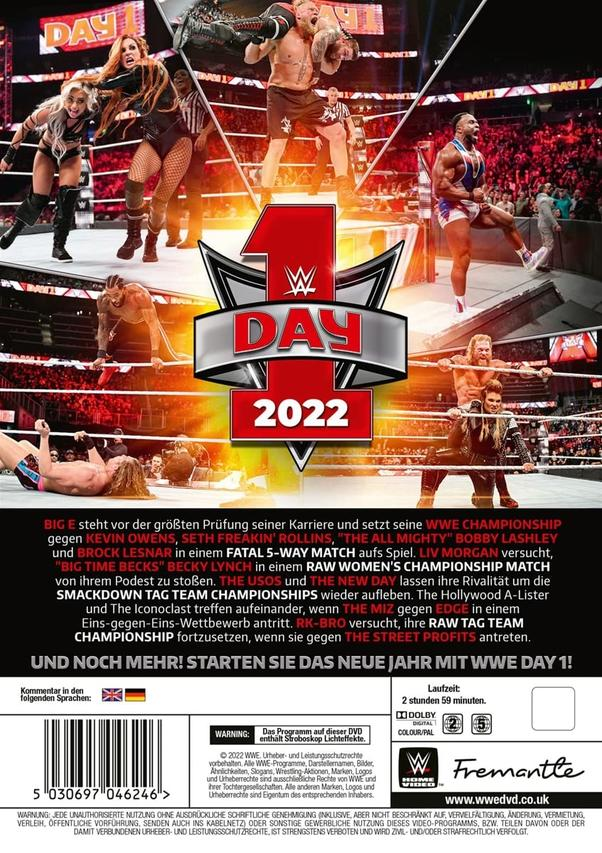 DVD-Hülle mit Szenen aus einem WWE-Event.