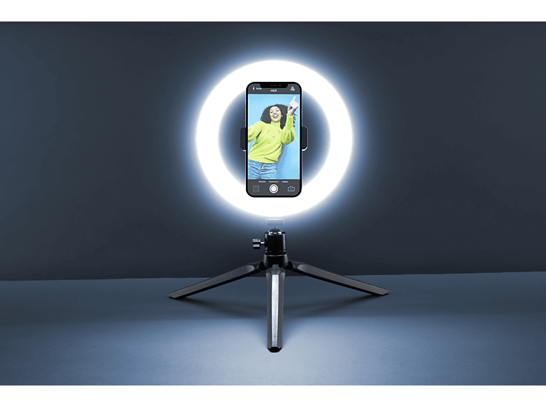 CELLULARLINE Video ve Selfie Çekim İçin Tripodlu 8” Led Halka Siyah_1