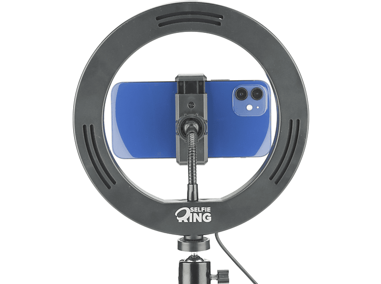 CELLULARLINE Video ve Selfie Çekim İçin Tripodlu 8” Led Halka Siyah_3