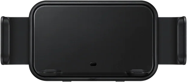 Support de téléphone noir pour voiture, avec un socle de chargement.