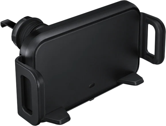 Support de téléphone de voiture noir avec capacité de chargement.