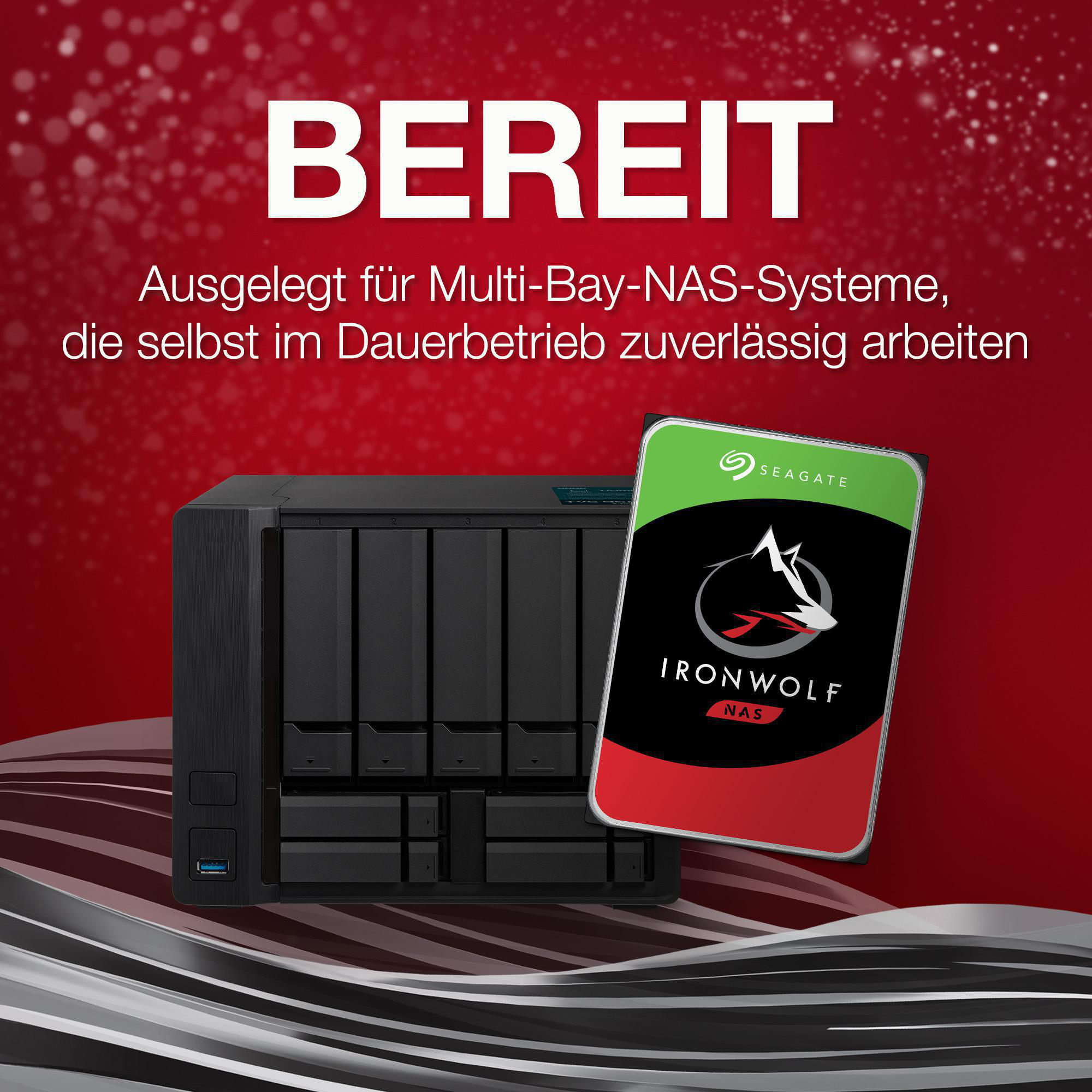 SEAGATE IronWolf Festplatte Bulk, 1 TB HDD SATA 6 Gbps, 3,5 Zoll, intern