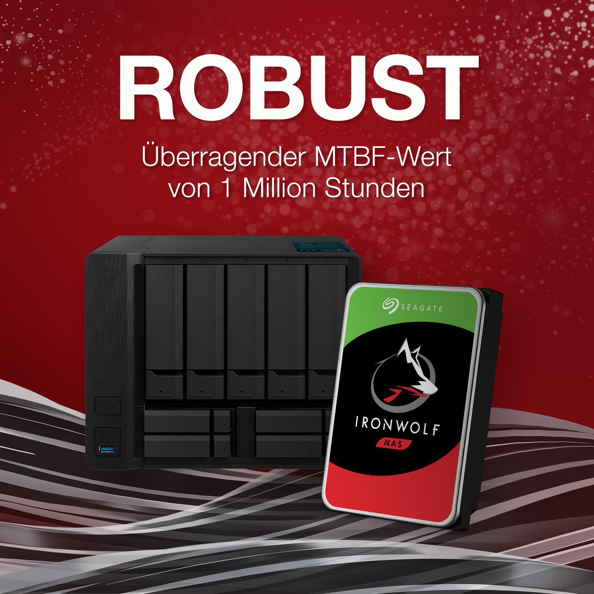 SEAGATE IronWolf Festplatte Bulk, 1 TB HDD SATA 6 Gbps, 3,5 Zoll, intern
