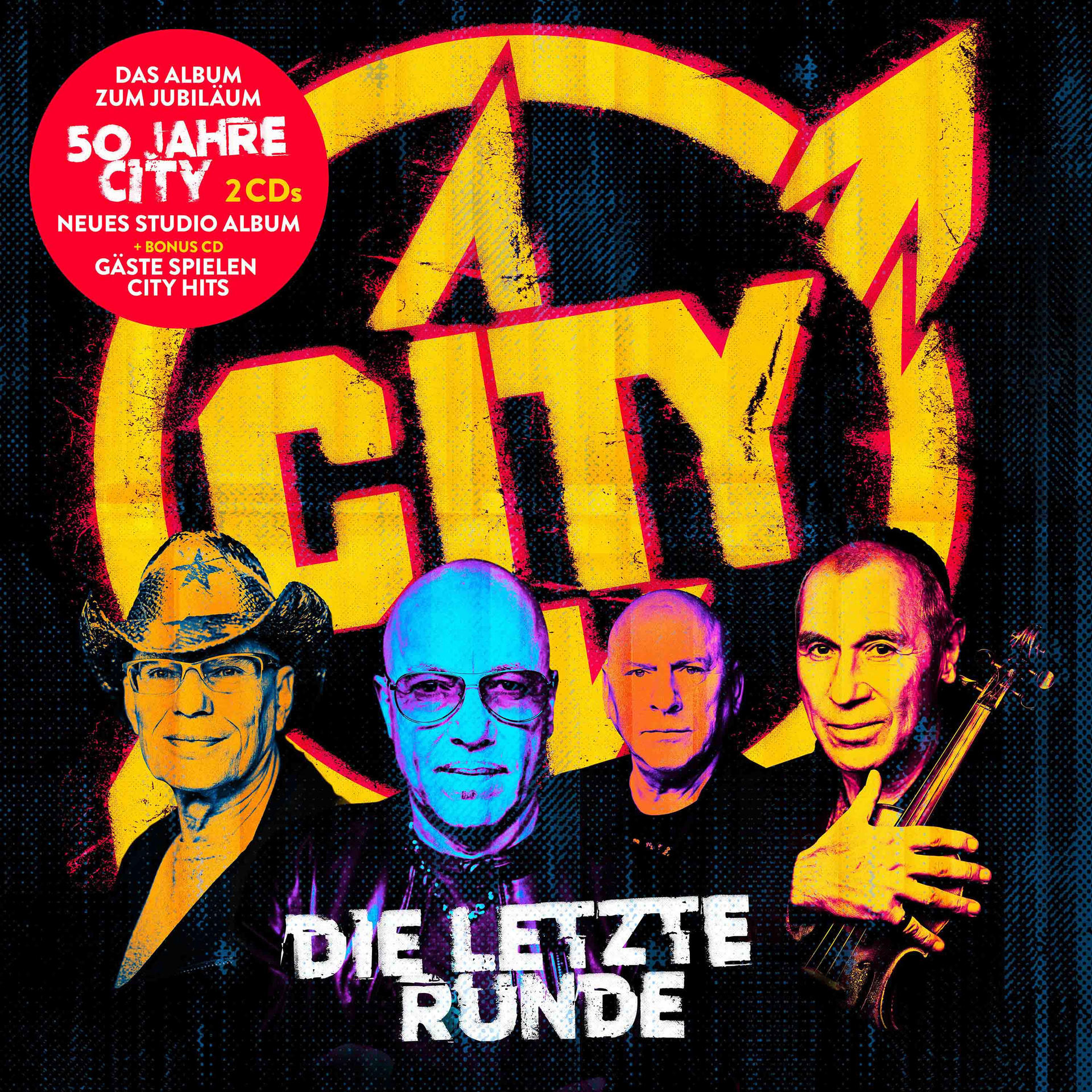 Albumcover für 'City - Die Letzte Runde' mit den Bandmitgliedern.