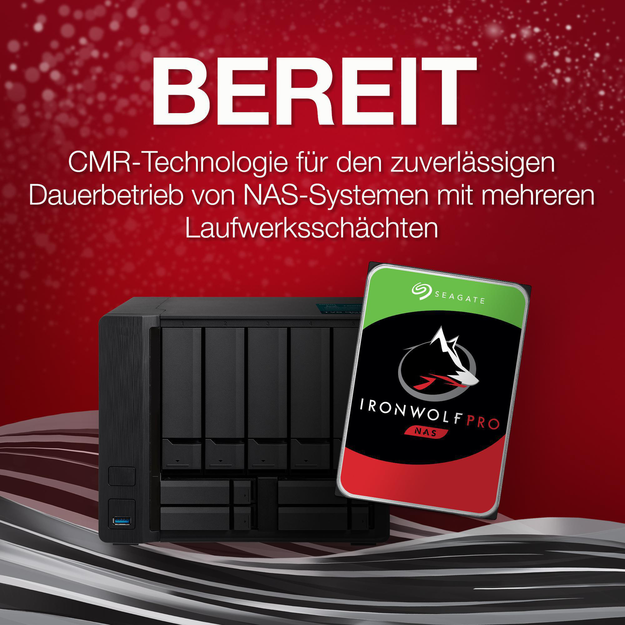 SEAGATE IronWolf Pro Festplatte Retail, 8 TB HDD SATA 6 Gbps, 3,5 Zoll, intern