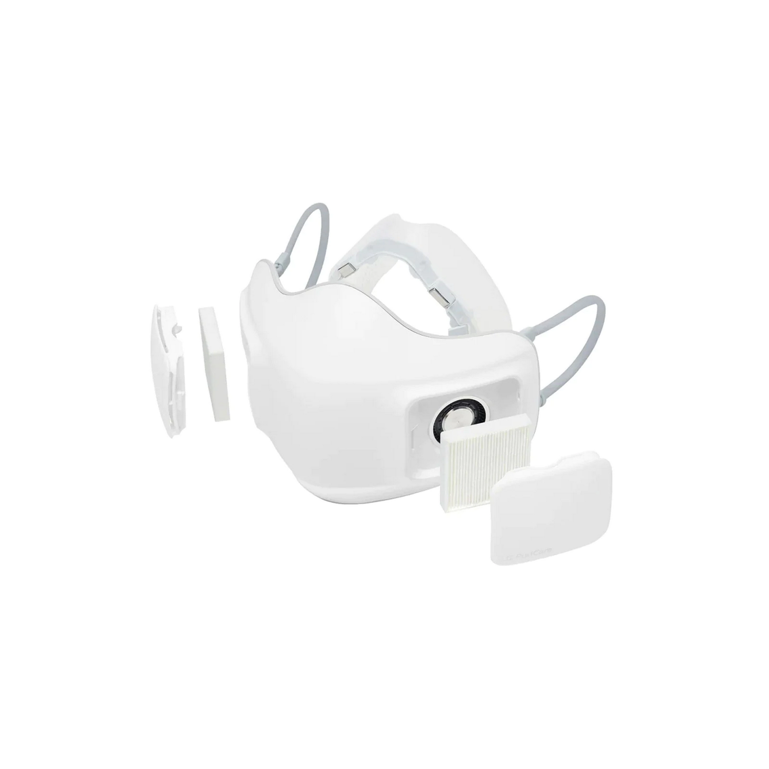 Mascarilla inteligente - LG Puricare Air Purifying Mask AP300AWFA, Filtro HEPA 13, 3 velocidades, 8 h, Blanco