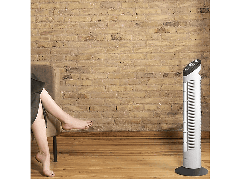 Cecotec Torenventilator EnergySilence 320 Max Skyline Retro Smart Blue van 32, 40 W, LED-display, Touch en afstandsbediening, 3 snelheden, 3 Modi, Timer 12 uur en Oscillatie 72º